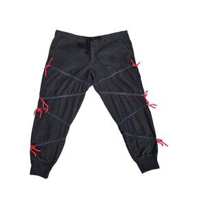 Greg Lauren Zigzag Tent Fabric Rib Pants Size XL Blue